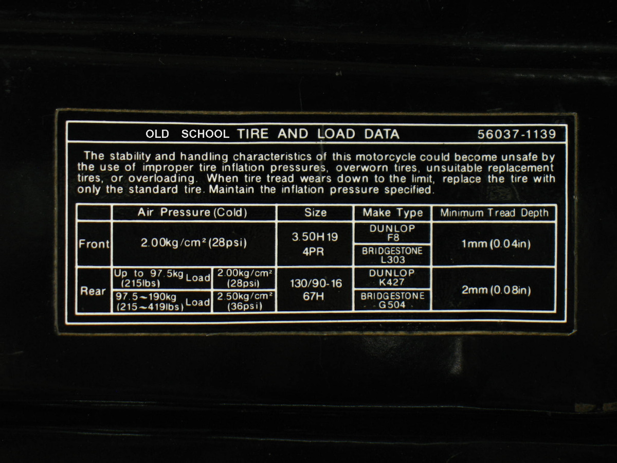 Correct Tire Pressure - KZRider - KZRider, KZ, Z1 & Z Enthusiast's Forum