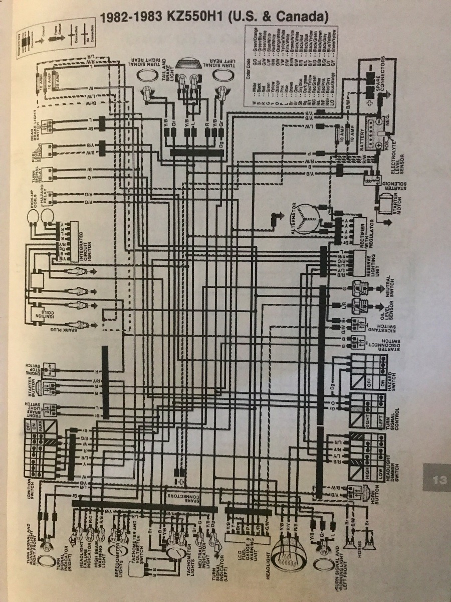 GPZ550 M-Unit wiring: Reg/Rec and Ignition? - KZRider ... kz550 wiring diagram 