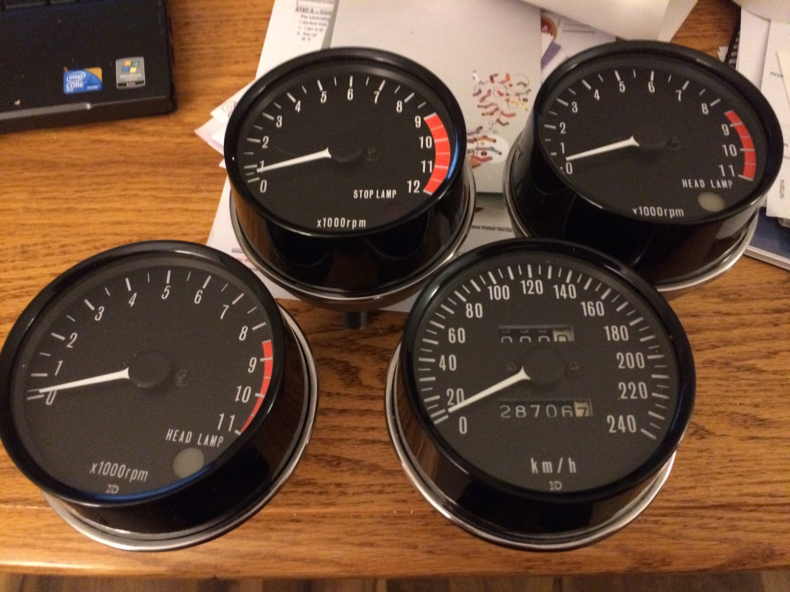 Meter Kawasaki NEW KZ650,KZ900,KZ1000 Gauge Bottom Covers in Chrome Clock