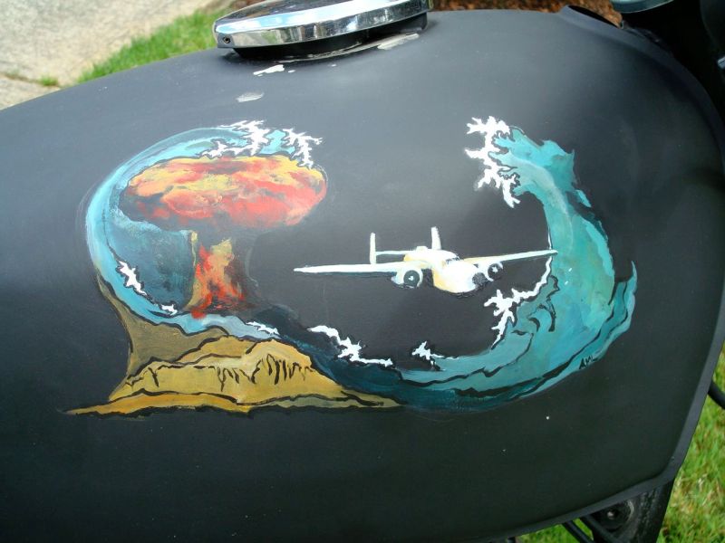 acrylic painted on gas tank